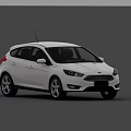 White Ford Focus Hatchback With Modern Sleek Exterior Design Features 3d model
