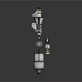 3D Rendered Mechanical Components Assorted Parts With Cylindrical Conical Shapes Vibrant Orange Accents