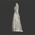 Elegant Vintage Lace Long Dress With Three Quarter Sleeves And Pleated Design