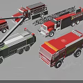 Colorful Toy Fire Trucks With Ladder Crane And Various Models Design