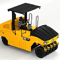 CAT Yellow Heavy Duty Road Roller Construction Vehicle With Compaction Rollers And Operator Cabin 3d model