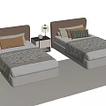 Modern single bedside table 3d model
