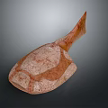 Brown Textured Flat Ray Fish With Long Tail And Detailed Skin Pattern 3d model