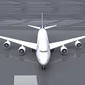 Lufthansa White Airliner With Blue Tail And Four Engines On Reflective Ground