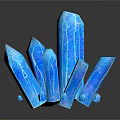 Blue Crystal Cluster Decorative Household Item With Multiple Long Prisms And Reflection