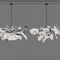 White Ruffled Modern Chandeliers for Interior Wall Decoration 3d model