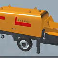 Industrial Yellow Concrete Delivery Pump With Mobile Wheels And Red Logo