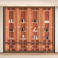 Elegant Modern Decorative Cabinet With Multiple Shelves Books And Ornaments