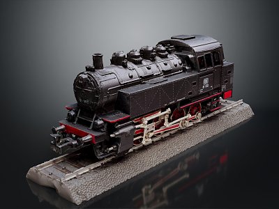 vintage train vintage train steam train carriage locomotive head 3d model