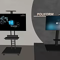 Modern POLIFORM Televisions with Mobile Stands Windows Interface and Scenic Display in Contemporary Room