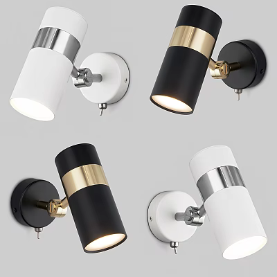 Modern Wall Lamps With Black White Gold Metal Accents And Wall Mounted Design 3d model