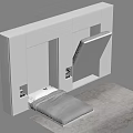White Wall Mounted Hidden Bed With Gray Mattress And Soft Rug