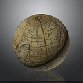 Vintage Globe With Hand Drawn Map Details Latitude Longitude Lines And Colored Regions