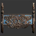 Vintage Copper Blue Decorative Storage Box With Intricate Carved Ornamental Patterns