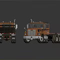Orange Utility Flatbed And Stake Bed Trucks For Commercial Cargo Transport