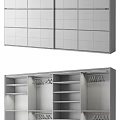 Modern Sliding Door Wardrobe with Internal Shelves Hanging Rods and Storage Compartments