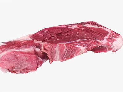 Fresh Raw Red Meat With White Fat Marbling And Juicy Texture 3d model