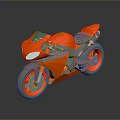 Red Sports Motorcycle Featuring Modern Streamlined Design 3D Rendered With Silver Wheels Red Rims