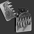 Opened Decorative Lighter With Shark Teeth Design And Crocodile Texture For Daily Use