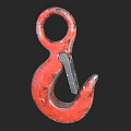 Red Industrial Lifting Hook With Safety Latch For Heavy Duty Operations