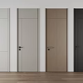Modern Hinged Doors Featuring Various Colors And Wooden Matte Finishes For Interior Use 3d model