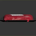 Packaged Fresh Raw Red Meat In Black Tray With Red Yellow Label Text