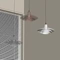 Modern Pendant Lights With Different Designs Hanging Near White Blinds And Light Walls
