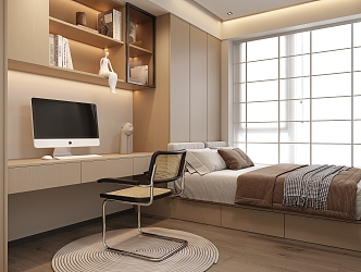 Modern Stepping Rice Bedroom No Main Lamp Bedroom Study Second Bedroom 3d model