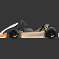 Orange Black And White Go Kart Featuring Black Seat And Four Wheels Design