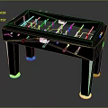 Modern Black Foosball Table Design With Red Blue Players And Stable Legs