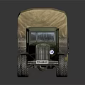 Functional Military Truck With Canvas Cover And Cargo Bed