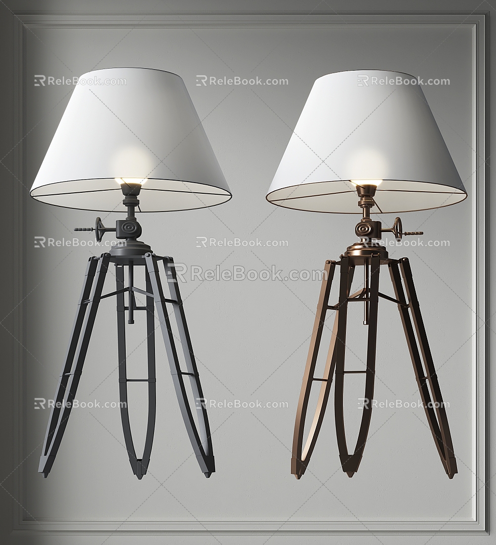 Table Lamp Metal Floor Table Lamp Bedside Lampshade Table Lamp Retro Art Metal Table Lamp Metal Floor Lamp 3d model