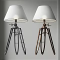 Modern Tripod Floor Lamps With White Lampshades Black And Brass Design