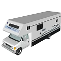 White Modern Recreational Vehicle Exterior With Side Windows And Access Door