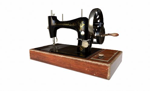 Old-fashioned sewing machine old objects 8090 s nostalgic machine mechanical sewing machine equipment 3d model