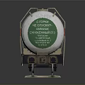 Model Railway Tank Car With Green Label Red Stripe And Metal Chain On Track