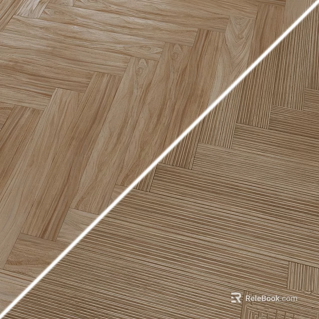 Wooden Floor Components With Herringbone Pattern And Straight Grain Design 3d model 