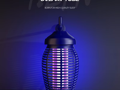 Effective UV Light Insect Killer Lamp With Electric Grid And Blue Glow 3d model