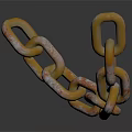Durable Rusted Metal Chain With Shiny Interconnected Links For Industrial Equipment