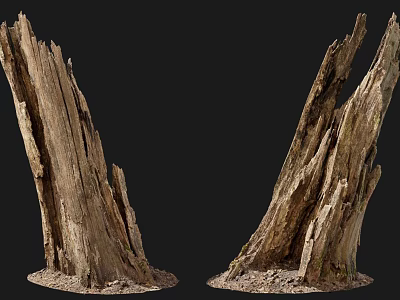 Rustic Stone Wood Logs With Natural Weathered Texture And Earthy Base 3d model