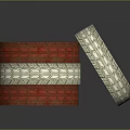 Colored Stacked Tires With Red And White Tread Patterns And Layered Design