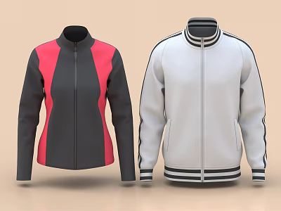 Two Stylish Sport Jackets With Distinct Designs 3d model