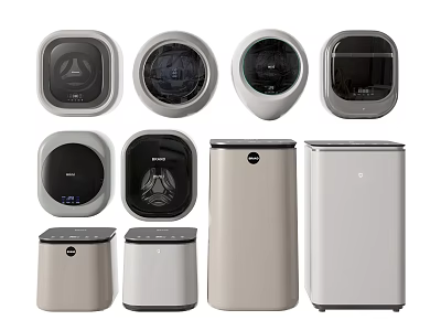 Various Modern Washing Machines with Different Designs and Styles for Home Use 3d model