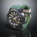 G Shock Sport Watch With Green Silicone Strap Black Dial Shock Resistant Fashion Accessory