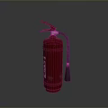 Red Portable Fire Extinguisher With Handle Hose And Label On White Background