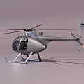 Silver Helicopter With Cockpit Windows Rotor Blades And Landing Gear