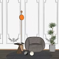 Modern Single Sofa Single Casual Sofa Corner Combination 3d model