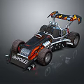 VORHONGER Off Road Race Car With Flame Design Large Tires Exposed Engine And Metal Frame