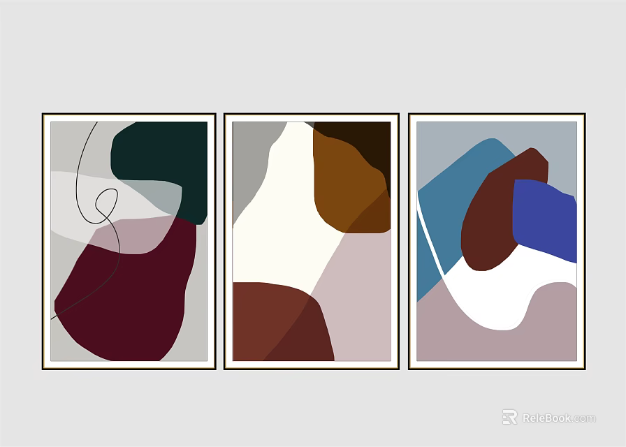 Modern Abstract Wall Art With Geometric Shapes And Colorful Patterns For Home Decor 3d model 