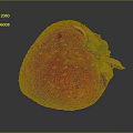 Fresh Juicy Red Strawberry With Yellow Seeds And Green Leaves Isolated On Dark Background